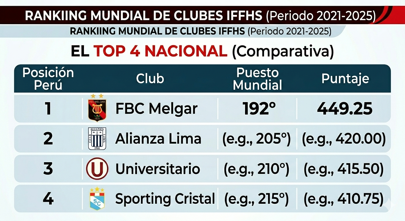 El FBC Melgar es el mejor club peruano según la IFFHS