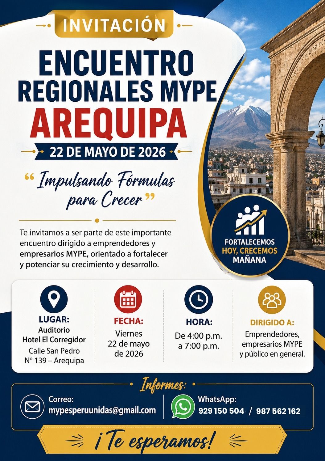 Encuentro regional MYPE se realizará en Arequipa este 22 de mayo