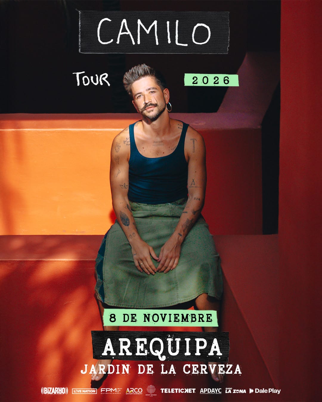 Camilo vuelve a Perú a lo grande y confirma fecha en Arequipa con su gira "Worldwide Tour 2026"